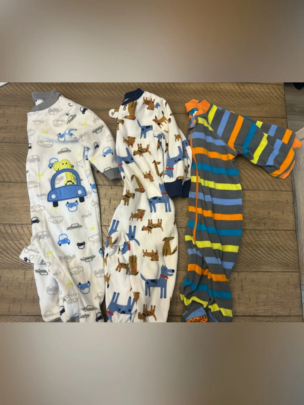 6-9M and 9-12M Bundle of Baby Boy footed Sleepers